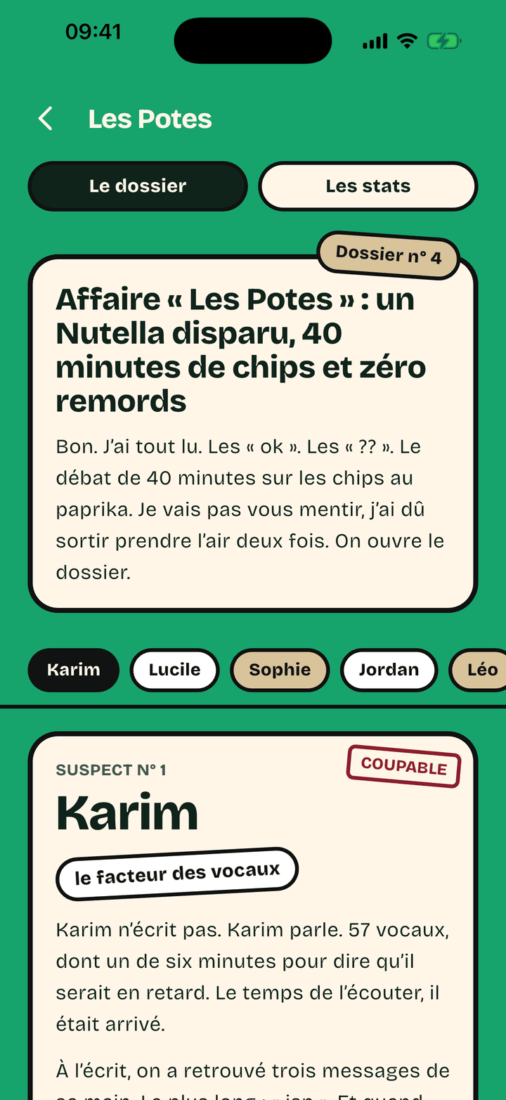 Un dossier de Marcel sur l'iPhone : l'affaire « Les Potes » et la fiche du premier suspect